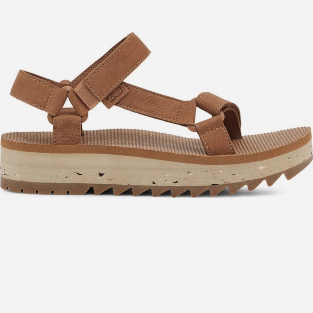 Teva Brown Tan Platform Sport Sandals - Picture 12 of 13